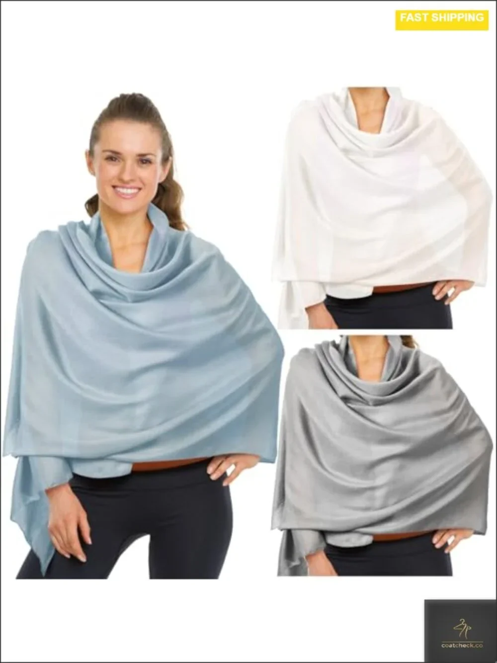 Women's Sun Protection Beach Shawl UPF 50+ Polyester Travel Wrap 3 Pack